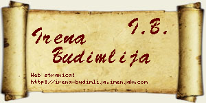 Irena Budimlija vizit kartica